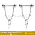 Nipple Rings Barbell Ring 316L Surgical Steel Naked Girl Dangle Nipple Shield Jewelry